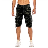 olcso Klasszikus-Férfi Rövidnadrágok Camo Shorts Planinarske kratke hlače Többzsebes Sima Álcázás Térdhossz Utcai sikk Fekete Katonai zöld Mikroelasztikus