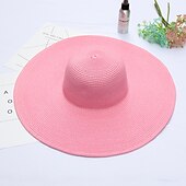 levne Fascinátory a klobouky-Klobouk Kentucky Derby Klobouky Sláma Slamák Sluneční klobouk Ležérní Dovolená Plážové Elegantní Retro styl S Sklady Čistá Barva Přílba Pokrývky Hlavy