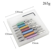 abordables Jeu de forets-Serrure de porte de couleur 7pcs&amp;amp; Charnière foret ensemble boîte en plastique auto-centrage trou pilote hss tige hexagonale bois outil trou scie bricolage Vente en gros prix