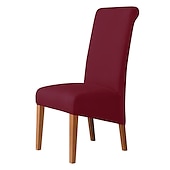 cheap Dining Chair Cover-Dining Chair Covers, Burgundy Stretch Chair Cover, Spandex High Back Chair Protector Covers Seat Slipcover with Elastic Band for Dining Room,Wedding