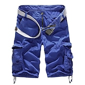 preiswerte Klassiker-Herren Cargo Shorts Kurze Hosen Kurze Hose für Wanderer Militär Sommer Außen Regular Fit 10&quot; Ripstop Atmungsaktiv Multi Pocket Unten Tasche Dunkelgrau Schwarz Baumwolle Laufen Camping / Wandern