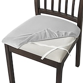 abordables Funda para silla de comedor-Fundas de asiento de terciopelo para comedor, color burdeos, elásticas, ajustadas, tapizadas, para sillas de comedor, fundas protectoras de muebles extraíbles y lavables con lazos