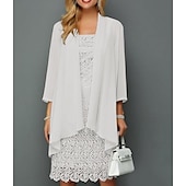 voordelige moeders wikkels-Dames Wikkel Moeder&#039;s Wikkels Jassen Bruiloftsgast Wikkels  Jassen Elegante Zonbescherming 3/4 Lange Mouw Chiffon Bruiloft Wikkels Met Ruching Voor Feest Avond Lente  Zomer om te imponeren