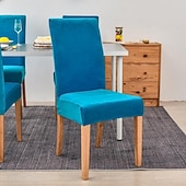economico Fodera per sedia da pranzo-fodera per sedia da pranzo elasticizzata fodera per sedia verde fodera in velluto elastico per cene da pranzo matrimonio in hotel morbido lavabile