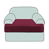 abordables Housse de fauteuil et d&#039;accoudoir de canapé-Housse de siège de canapé extensible canapé t coussin de siège housse de coussin élastique canapé fauteuil causeuse 3 places gris uni solide doux durable lavable