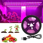 Недорогие Освещение для роста растений-5 м светодиодный светильник для выращивания, полный спектр постоянного тока, 5 В, usb, светильник для выращивания растений, светодиодная лента, фитолампа для рассады овощей, цветов, палатка для