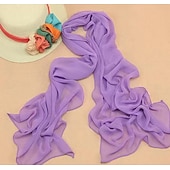 economico Sciarpe in chiffon-Per donna Sciarpe di chiffon Da sera Strada Da giorno Vino Nero Rosa Sciarpa Colore puro / Essenziale / Chiffon / Inverno / Primavera / Estate