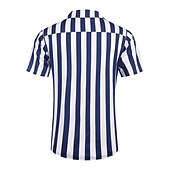 economico camicia da uomo con bottoni-Per uomo Camicia Camicia Estiva Camicia casual Camicia con colletto cubano Camicia con Bottoni Camicia con collo camp Nero Blu Manica Corta A righe Collo ripiegato Stampa 3D Ferie Righe Abbigliamento
