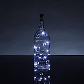 economico Striscie luci ad energia solare-solare bottiglia di vino luci della stringa decorazione di cerimonia nuziale all&#039;aperto 2 m 20 led lucine con sughero impermeabile luce di natale rame ghirlanda patio giardino luci della stringa 10