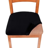 economico Fodera per sedia da pranzo-2 coprisedili per sedia da pranzo in velluto fodera bianca nera, fodera per cuscino per sala da pranzo elasticizzata, protezione per mobili rimovibile e lavabile con lacci