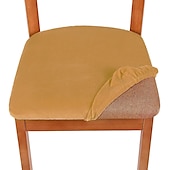 economico Fodera per sedia da pranzo-2 coprisedili per sedia da pranzo in velluto fodera bianca nera, fodera per cuscino per sala da pranzo elasticizzata, protezione per mobili rimovibile e lavabile con lacci