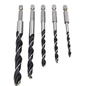 voordelige boor set:-5 stks quick change hex schacht hcs twist boor drie fluiten hardware set 4mm 5mm 6mm 8mm 10mm hout diy gereedschap