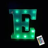 abordables 123496-LED lettre lumières signe 26 lettres alphabet avec télécommande allumer des lettres signe coloré pour veilleuse mariage/fête d&#039;anniversaire alimenté par batterie lampe de noël bar à la maison