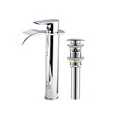 cheap Classical-Brass Bath Sink Faucet with Drain,Waterfall Rose Gold Tall Centerset Single Handle One Hole Bath Taps with Hot and Cold Water