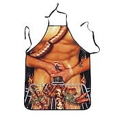cheap Aprons-Cosplay Chef Apron For Women and Men, Kitchen Cooking Apron, Personalised Gardening Apron with Long Ties Neck Strap BBQ Drawing Crafting Aprons