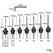 cheap Drill Bit Set-Countersink Drill Bits With Adjustable Depth Stop Collar Wood Woodworking 7pc Drilling Hole Saw 4 Flute