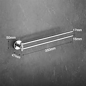 cheap Towel Bars-Towel Bar Foldable Bathroom Shelf Multilayer Contemporary Brass and Zinc Alloy Bathroom 2 Rods Wall Mounted