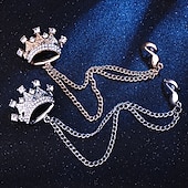 tanie Spinki i broszki-Męskie Broszki Geometryczny Korona Artystyczny Prosty Luksusowy Moda Europejskie Broszka Biżuteria Złota Srebrny Na Ślub Ulica Codzienny Praca Festiwal