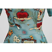 Χαμηλού Κόστους Φορέματα-ρετρό vintage φόρεμα διακοπών της δεκαετίας του 1950 flare φόρεμα γυναικεία φορεσιά vintage cosplay casual καθημερινό κοντομάνικο φόρεμα μεταμφίεση