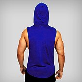 cheap Tank Tops-Men's Tank Top Vest Top Undershirt Sleeveless Shirt Sleeveless Hooded Summer Plain Sports Fashion Lightweight Vacation Casual Holiday Black White Blue Top Tee for Men