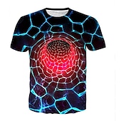 billiga Pojkens 3D Vision &amp; Geometri-Pojkar 3D 3D Print T-shirt Kortärmad 3D-tryck Sommar Vår Aktiv Sport Mode Barn 3-12 år Utomhus Dagligen Normal