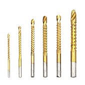cheap Drill Bit Set-6pcs Electric Drill Bits Titanium Coated HSS Drill Saw Bits For Metal Milling Cutters For Wood Slotting 3/4/5/6/6.5/8mm
