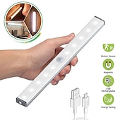 ieftine lumina dulapului-2 buc 10 led pir senzor de mișcare lampă de noapte încărcare usb corpul uman cu detecție automată lumină de noapte dulap dulap lumina de perete scară iluminat dormitor lumină inteligentă cu detectare
