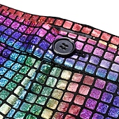 cheap Men&#039;s Classic Blazers-Men&#039;s Jacket Suits Blazer Party &amp; Evening Club Shining Sequins Pocket Fall Winter Solid Color Streetwear Casual Turndown Regular Regular Fit Silver Gold Rainbow Jacket