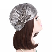 billige Tilbehør og mer-Retro / vintage De livlige 20-årene 1920-tallet Ruffle Turban Hat Hodeinnpakninger Charleston Bryllupsgjest Kostyme Dame Maskerade Fritid / hverdag Bryllupsmottagelse Utdrikningslag Voksne Hatt