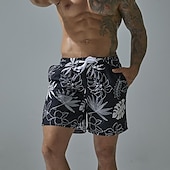 abordables maillot de bain boxer homme-Homme Short de bain Short de Bain Natation Séchage rapide Poids Léger Short de bain Maillot de bain Avec poches Doublure en maille Cordon Natation Surf Plage Sports nautiques Imprimé Eté