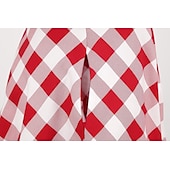 halpa Mekot-naisten 1950-luvun audrey hepburn riimu keinu mekko 100 % puuvillaa flare mekko retro vintage gingham check päivittäiset vaatteet teekutsut rento päivittäinen hihaton istuvuus&amp;amp; soihduttava mekko