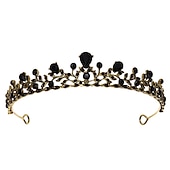 preiswerte Diademe &amp; Krone-Krone Tiara Haarbänder Kopfschmuck Strass Legierung Herbst Hochzeitsfeier  Abend Retro Süß Mit Kristall  Strass Geteiltes Gelenk Kopfschmuck Kopfbedeckung Kleid beeindrucken