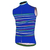 levne Pánské dresy-Pánské Cyklodres Horizontální pásky Bez rukávů Kolo Dres Vrchní část oděvu se 3 zadními kapsami Horská cyklistika Silniční cyklistika Rychleschnoucí Reflexní pásky Zadní kapsa Odvod vlhkosti Sportovní