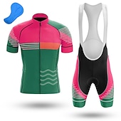preiswerte Herrenbekleidungs-Sets-21Grams Herren Radtrikot mit Radhose kurz Trägern fahrradbekleidung set Kurzarm MTB Mountain Rennrad Himmelblau Orange Rot Fahhrad Sportkleidung 3D-Pad Atmungsaktiv Rasche Trocknung Tasche auf