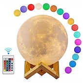 economico Lucine notturne per bambini e neonati-3d lampada luna 16 colori cambia galassia luna led luce notturna telecomando usb&amp;amp;regali touch control per ragazze ragazzi bambini donne compleanno