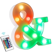 abordables 123496-LED lettre lumières signe 26 lettres alphabet avec télécommande allumer des lettres signe coloré pour veilleuse mariage/fête d&#039;anniversaire alimenté par batterie lampe de noël bar à la maison