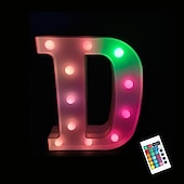 abordables 123496-LED lettre lumières signe 26 lettres alphabet avec télécommande allumer des lettres signe coloré pour veilleuse mariage/fête d&#039;anniversaire alimenté par batterie lampe de noël bar à la maison