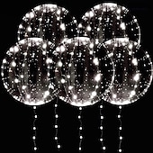 cheap Halloween 2024-Led Balloon Luminous Transparent Bobo Balloons LED String Lights Wedding Birthday Party Decoration