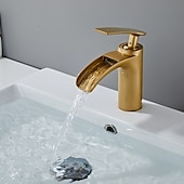 cheap Classical-Bathroom Sink Faucet - Waterfall Electroplated Centerset Single Handle One HoleBath Taps