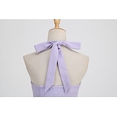 abordables Vestidos-Vestido de mujer de la década de 1950 audrey hepburn halter swing vestido 100% algodón flare vestido retro vintage gráfico check diario fiesta de té casual diario sin mangas ajuste&amp;amp; vestido