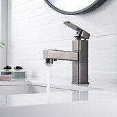 cheap Classical-Bathroom Sink Faucet - Rotatable / Pull out / Classic Electroplated / Painted Finishes Centerset Single Handle One HoleBath Taps