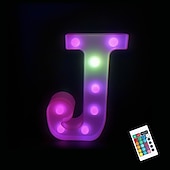 abordables 123496-LED lettre lumières signe 26 lettres alphabet avec télécommande allumer des lettres signe coloré pour veilleuse mariage/fête d&#039;anniversaire alimenté par batterie lampe de noël bar à la maison