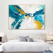 お買い得  油絵-ハング塗装油絵 手描きの 縦式 抽象画 風景 ヴィンテージ 近代の インナーフレームなし(枠なし)