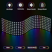 billiga Plug Strip Lights-ws2812b rgbic 5050smd led matrix panel 256 pixlar individuellt adresserbar programmerbar digital led display matris panel flexibel fpcb för arduino hallon bild video text dc5v