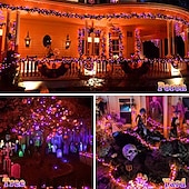 economico Plug in elettrico-50m 100m ghirlanda albero di natale luci fatate 400 800led stringa di luce ip65 impermeabile catena giardino esterno ghirlanda festa di nozze vacanza paesaggio decorazione illuminazione blu colorato