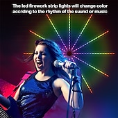 economico Controllo WiFi e musica-fuochi d&#039;artificio starburst luci di striscia a led sincronizzazione musicale sogno cambia colore 5050 smd app controllo intelligente festa di natale decorazione di festa
