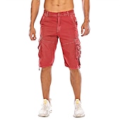 olcso Klasszikus-Férfi Rövidnadrágok Camo Shorts Planinarske kratke hlače Többzsebes Sima Álcázás Térdhossz Utcai sikk Fekete Katonai zöld Mikroelasztikus