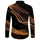 economico Geometrica-Per uomo Gradiente Geometrica Camicia Camicia con bottoni Manica lunga Di tendenza Originale Informale Esterno Strada Per eventi Estate Primavera Collo ripiegabile Stampa Bottone giù Giallo Blu Viola