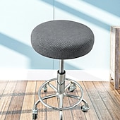 cheap Dining Chair Cover-Round Bar Stool Seat Covers Washable Stool Cushion Slipcover Elastic Bar Chair Covers for Coffe Party Bar Restrant