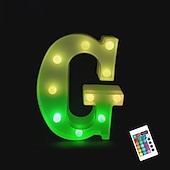 abordables 123496-LED lettre lumières signe 26 lettres alphabet avec télécommande allumer des lettres signe coloré pour veilleuse mariage/fête d&#039;anniversaire alimenté par batterie lampe de noël bar à la maison
